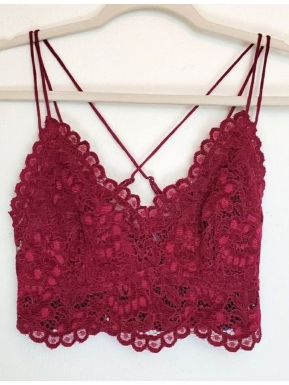 Free People Celine Bralette smocked lace, small